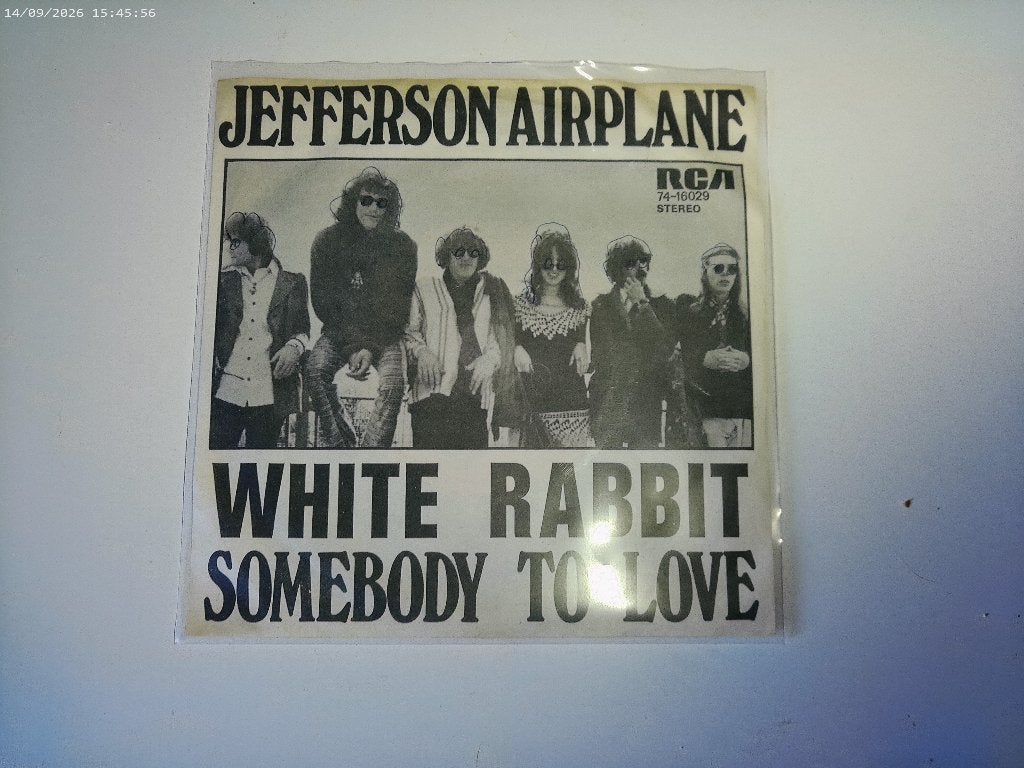 Jefferson Airplane - White Rabbit / Somebody to Love, Gebruikt, Fotohoes, 7 inch, Ophalen of Verzenden