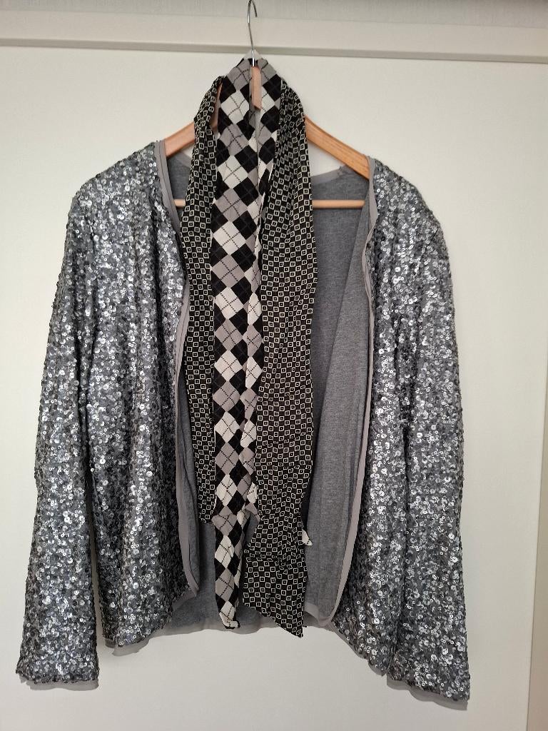 zilveren pailetten vestjasje, Ophalen, Maat 42/44 (L), Kleding, Gerry weber