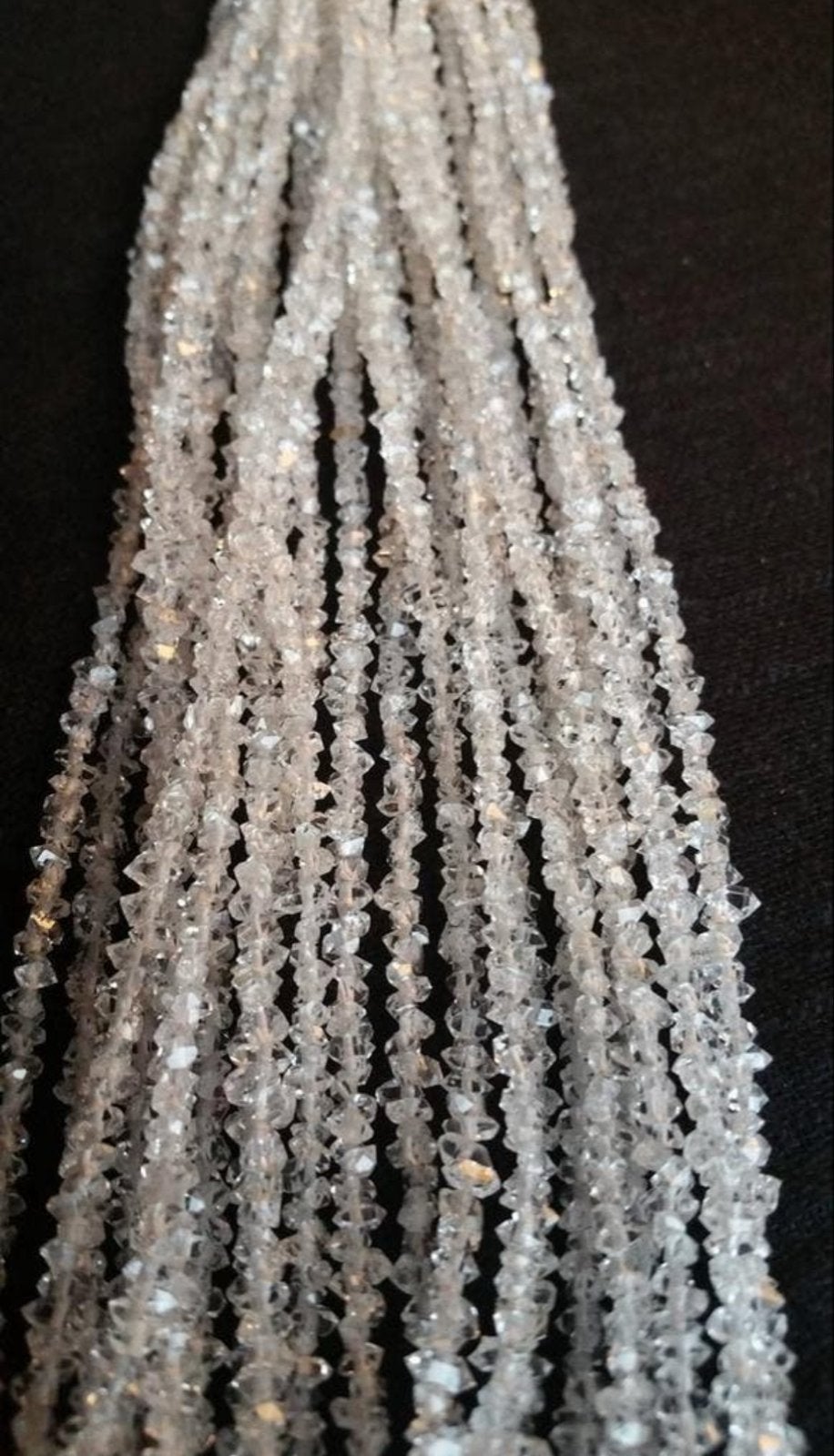 Pakistaanse Herkimer Diamond Ketting - 46cm, Wit, Nieuw, Ophalen of Verzenden, Steen of Mineraal