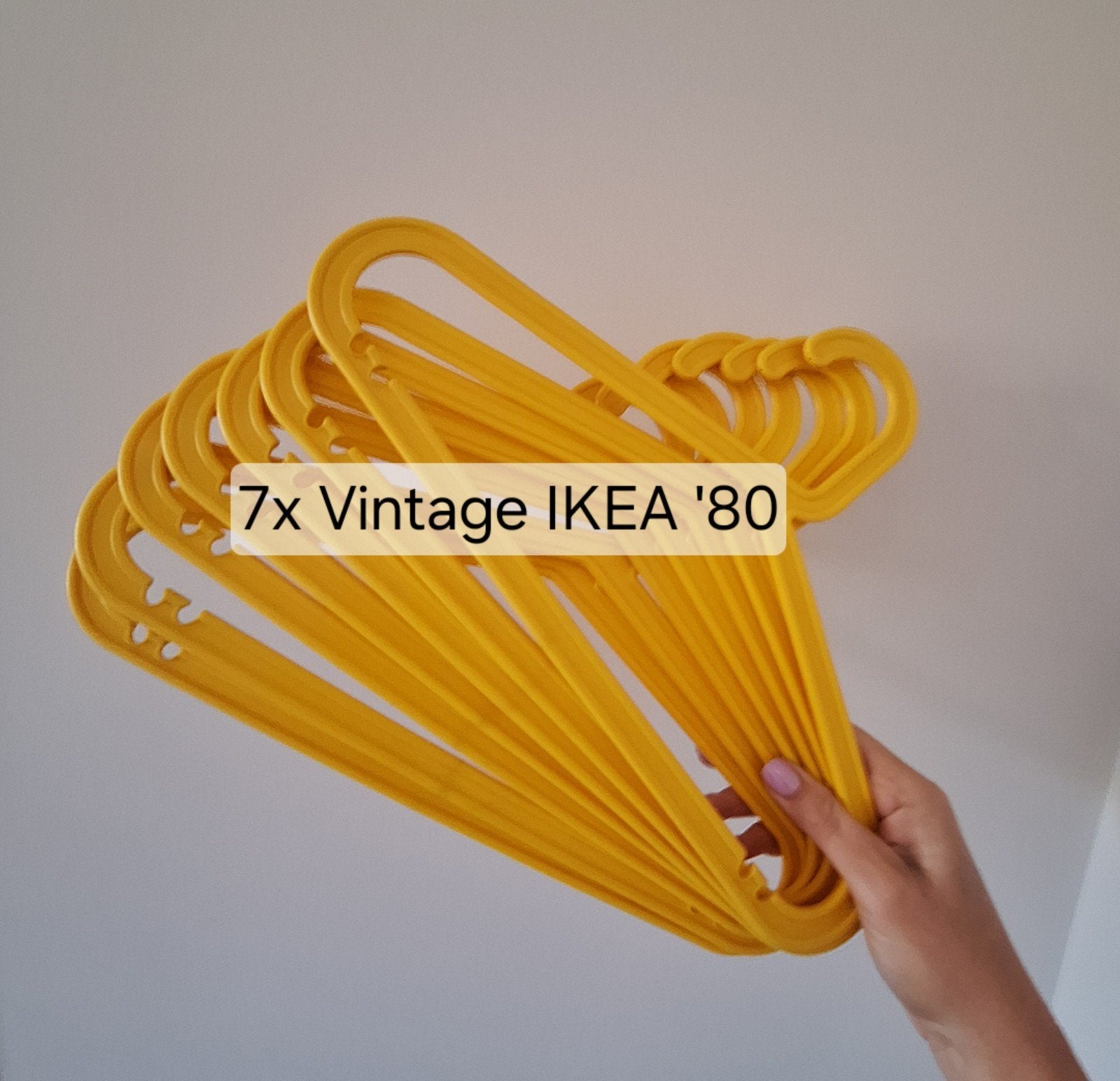 Vintage IKEA kinderhangers / kapstokken geel (7x), Ophalen of Verzenden, Zo goed als nieuw, Kunststof, Kinderen en Volwassenen