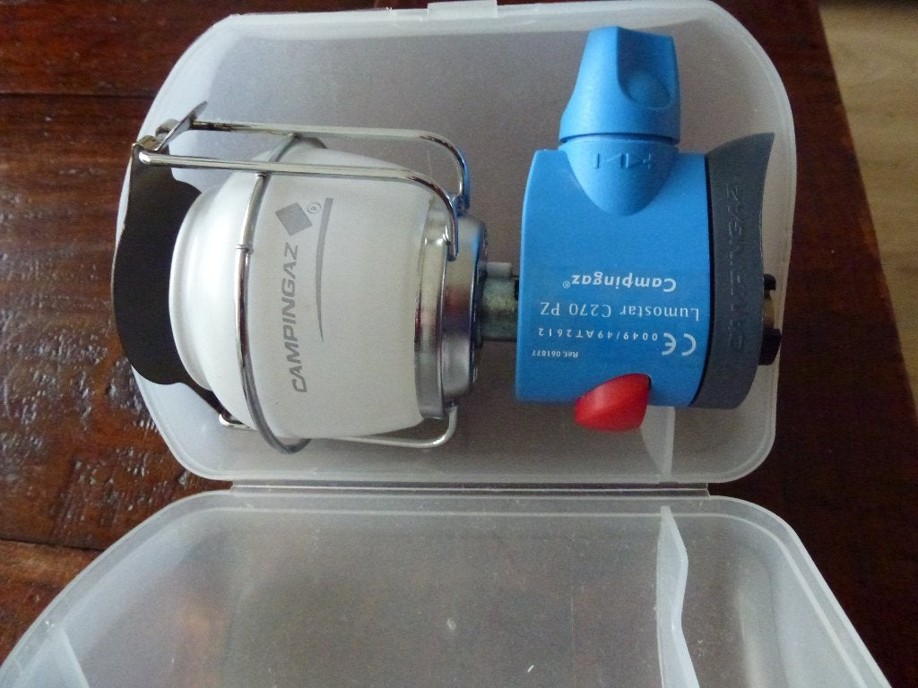 te koop Campinggas lamp, Ophalen of Verzenden, Gebruikt