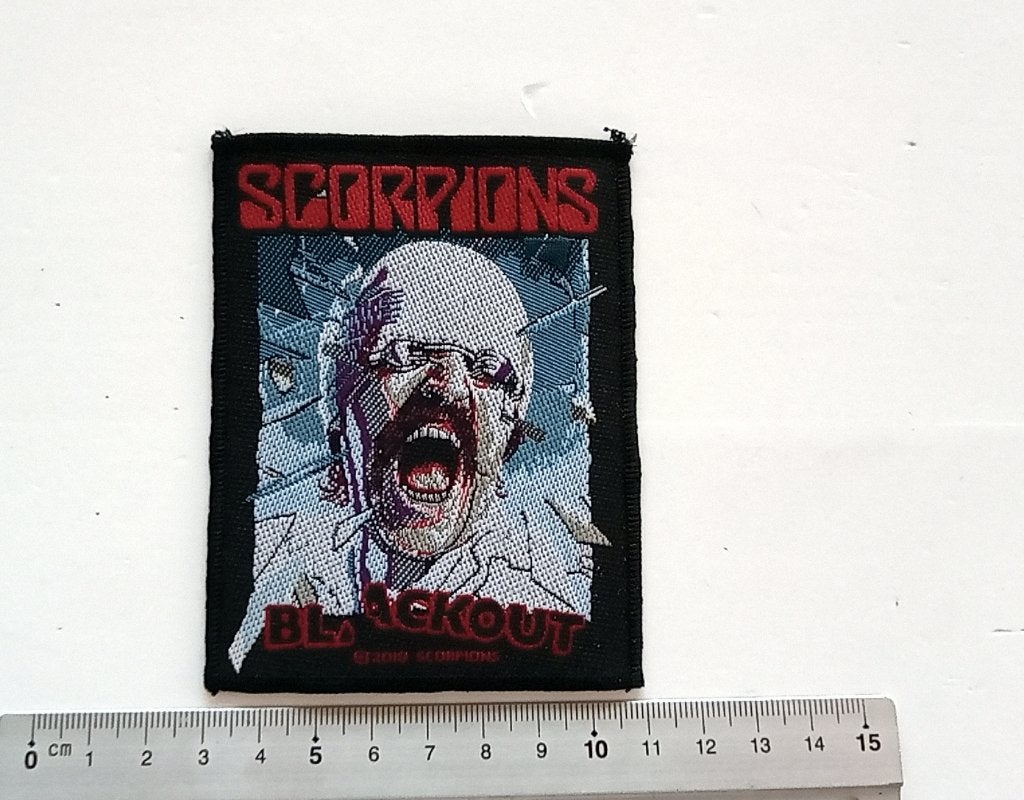 Scorpions vrij mooie blackout patch s274 rock, Ophalen of Verzenden, Nieuw, Kleding
