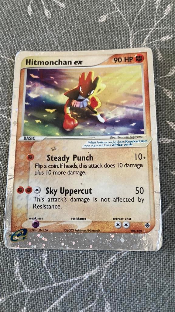 Hitmonchan ex pokemonkaart, Ophalen of Verzenden, Zo goed als nieuw
