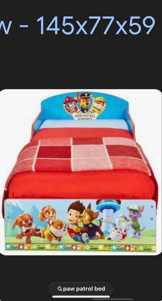 Leuk Paw Patrol kinderbed - Gebruikt, direct ophalen!, Ophalen of Verzenden, Gebruikt, 140 tot 160 cm, 70 tot 85 cm