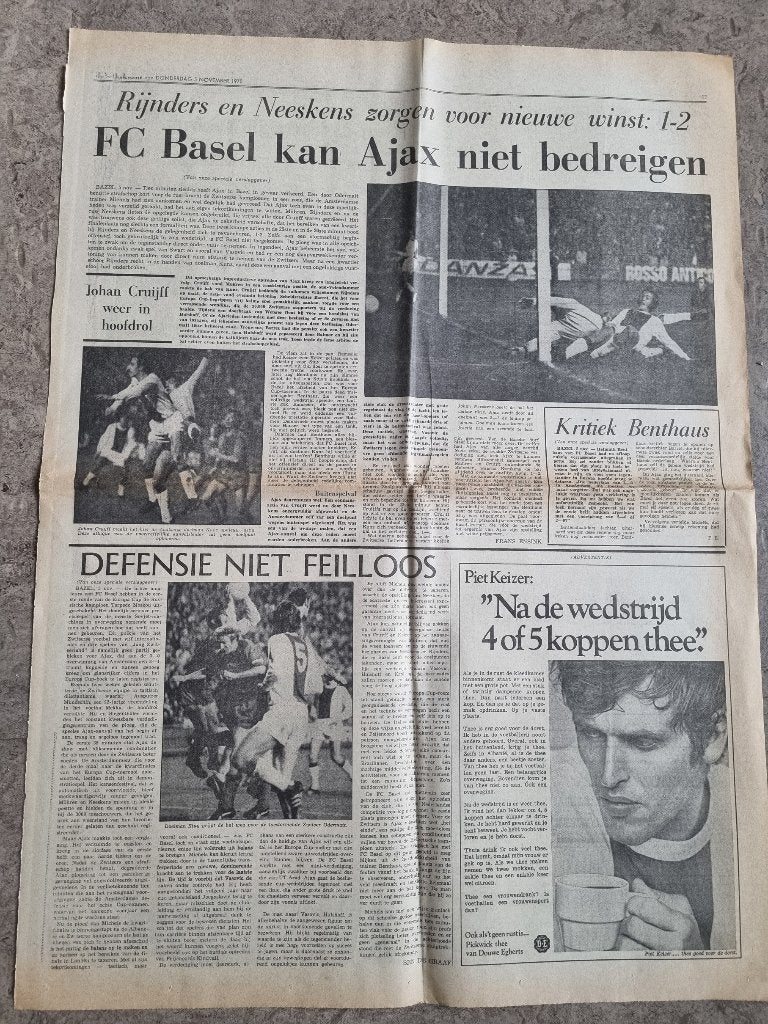 Advertentie voetballer Piet Keizer Pickwick thee (1970), Ophalen of Verzenden, 1960 tot 1980, Knipsel(s)