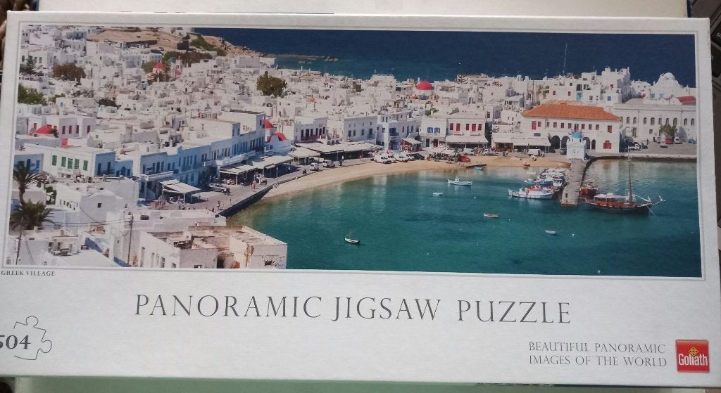 Jigsaw legpuzzel  griekse stad  504 stuks compleet, Ophalen of Verzenden, 500 t/m 1500 stukjes, Zo goed als nieuw, Legpuzzel