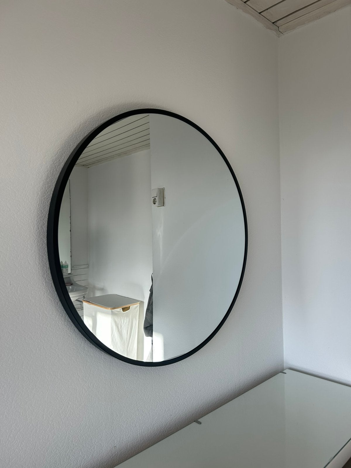 Ronde spiegel (dia 80 cm & 1 jaar oud), Ophalen, Nieuw, Rond, Minder dan 100 cm