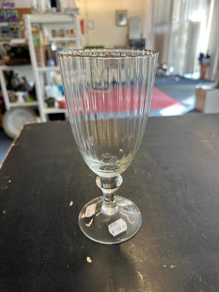 Mondgeblazen glazen kelk - Vintage design, Ophalen of Verzenden