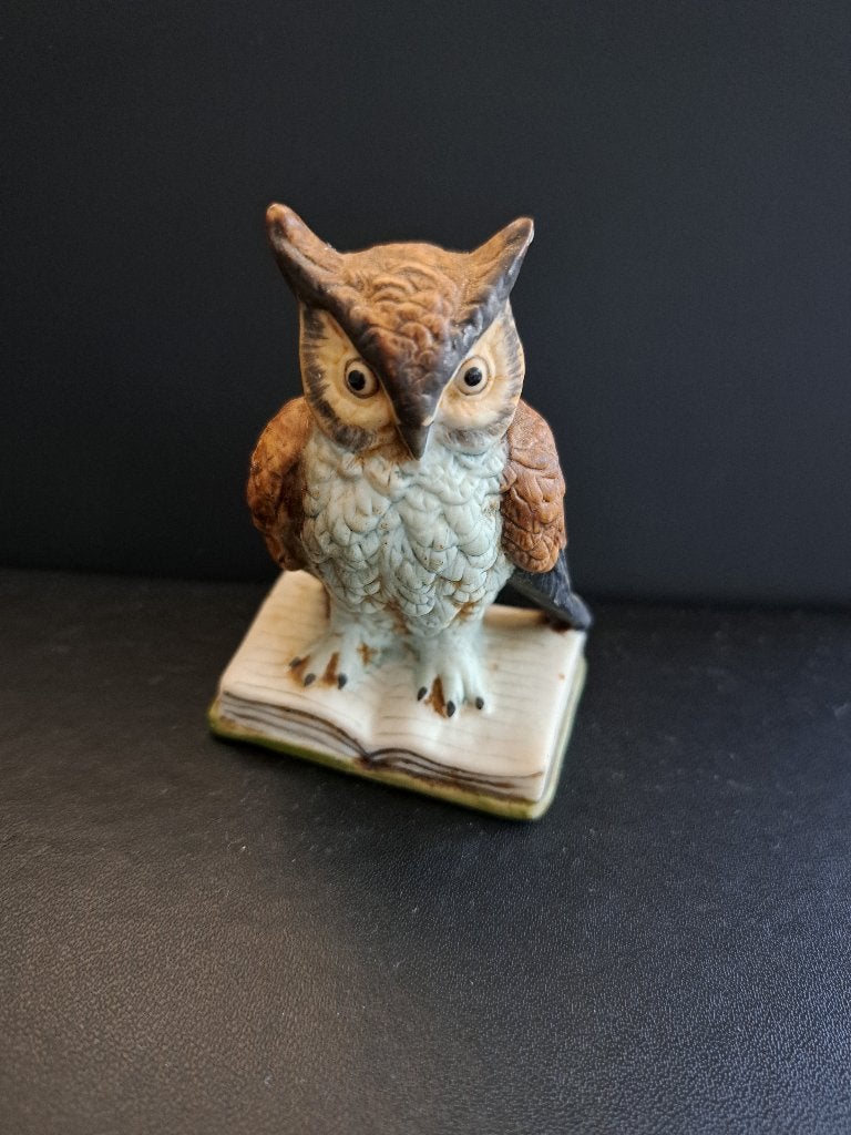 Uil op Boek Beeldje - Decoratief Keramiek, Ophalen of Verzenden, Zo goed als nieuw, Dier