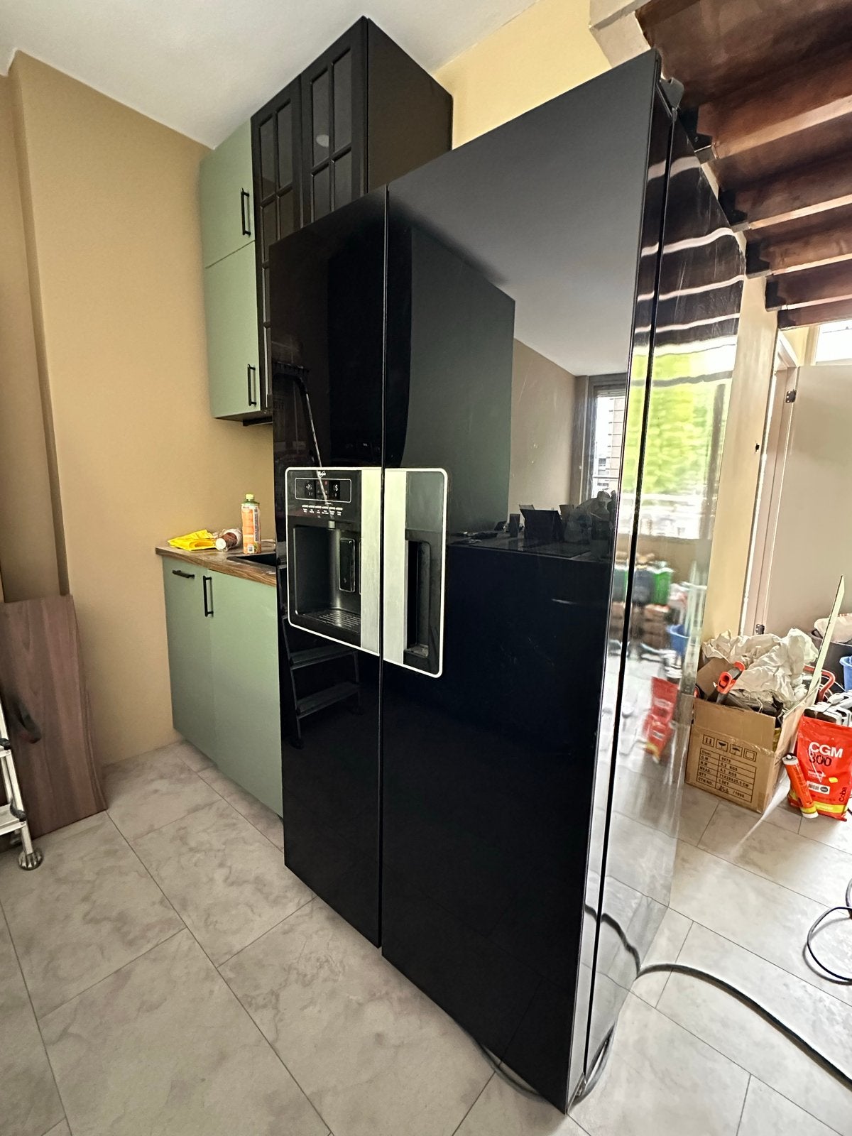 Whirlpool amerikaanse koelkast | water + ijsblok dispencer, Ophalen, Gebruikt, 200 liter of meer, 60 cm of meer
