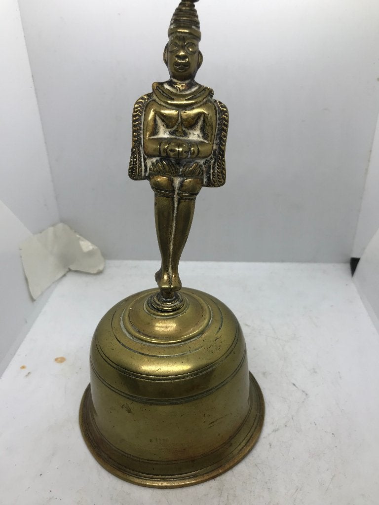 niet westerse kunst tafelbel india tempelbel, Ritueel object, 13 cm, Goud, India