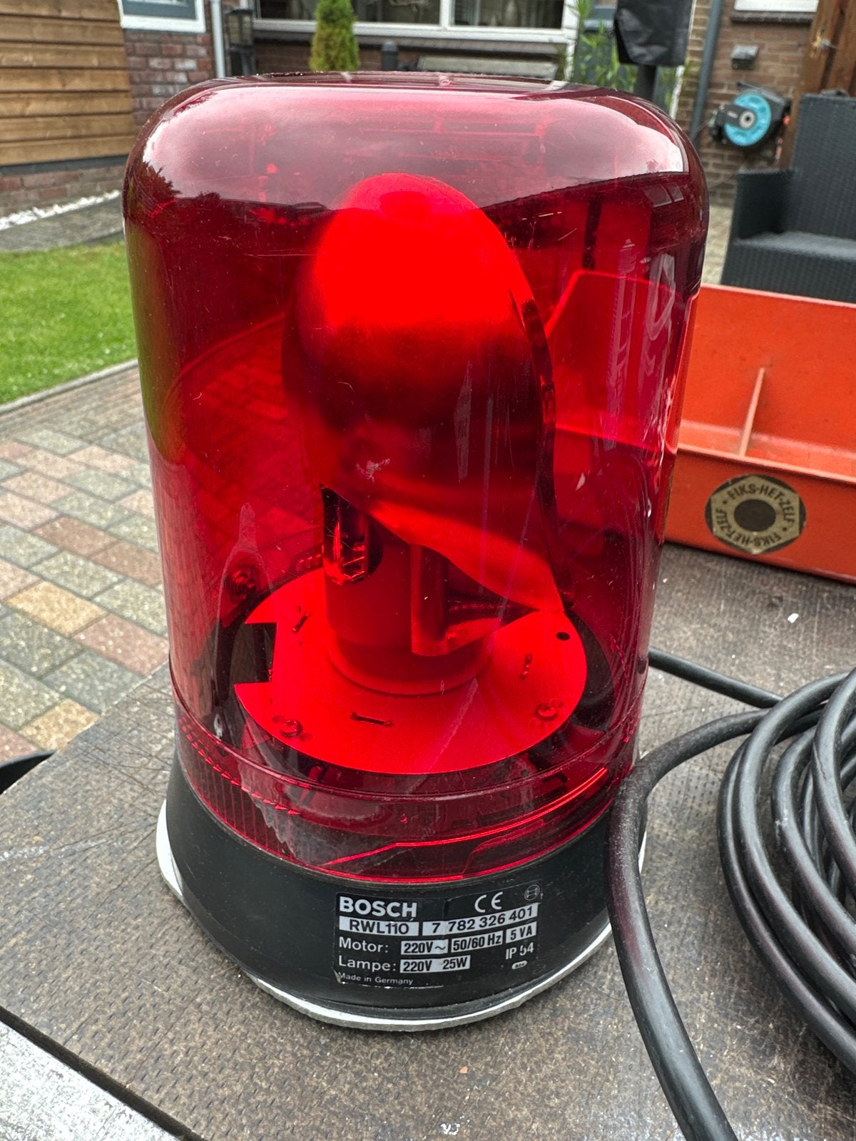 Bosch Zwaailamp Rood 220V - Werkende Staat, Ophalen of Verzenden, Gebruikt, Overige typen