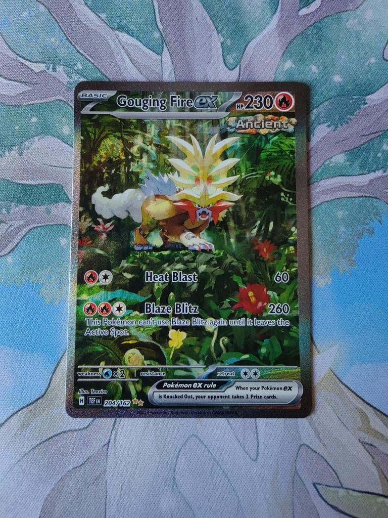 Pokemon temporal forces gouging fire ex illustration 204/162, Ophalen of Verzenden, Nieuw, Losse kaart, Foil