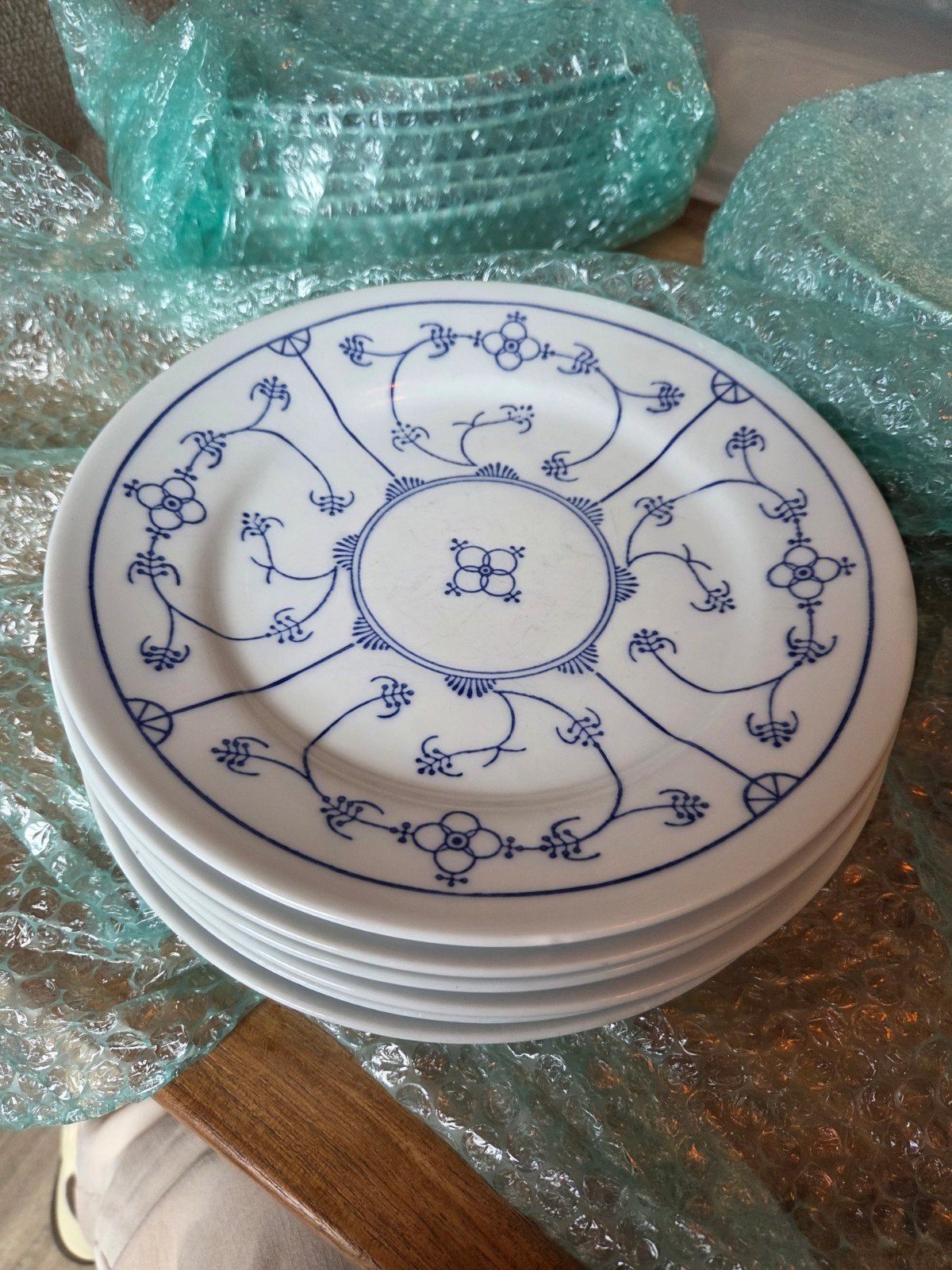 6 dinerborden origineel Blauw Saks, Ophalen