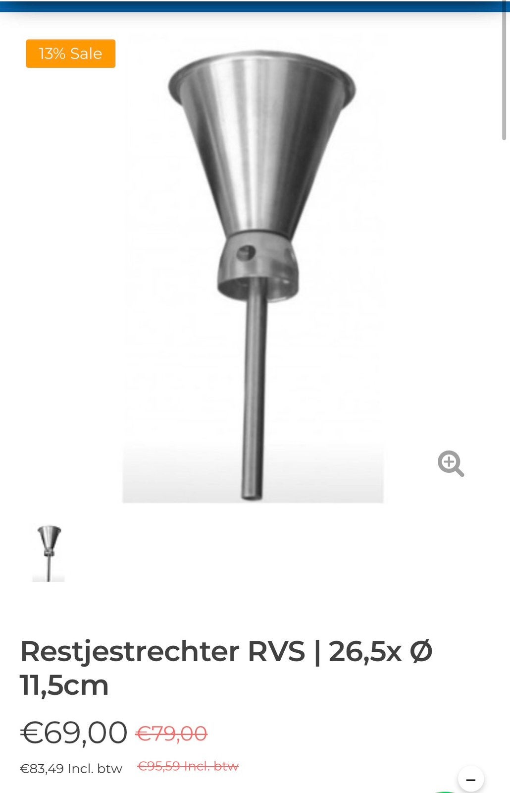 RVS Restjes Trechter voor Spoelbak, Overige typen, Ophalen of Verzenden, Metaal, Nieuw