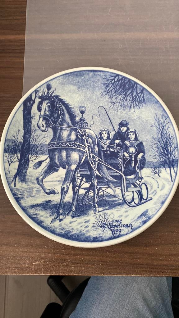 Prachtig delfsblauw bord otto eerelman antiek, Ophalen of Verzenden