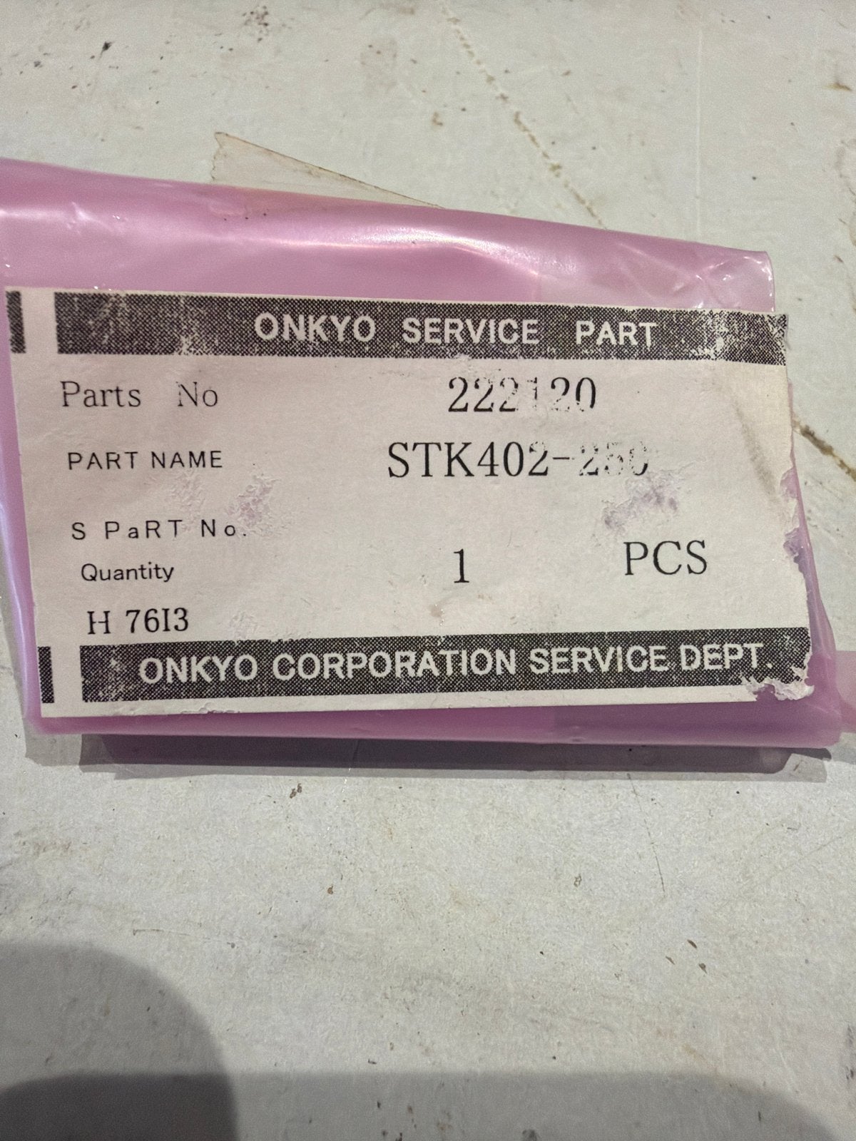 Onkyo STK402-250 Service Onderdeel - Nieuw in verpakking, Ophalen of Verzenden, Nieuw