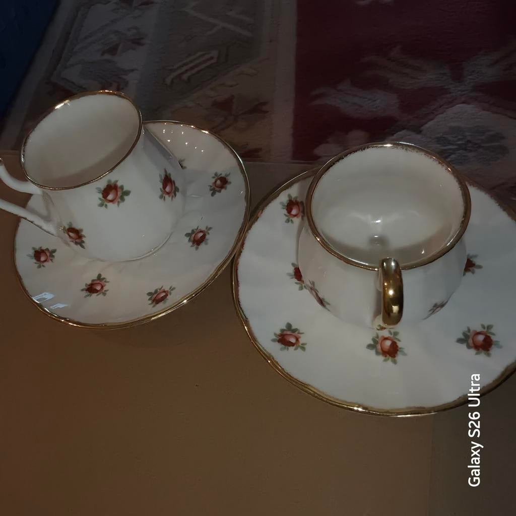 Set van 2 Royal Priory Dale Sandy kop & schotels thee/koffie, Ophalen of Verzenden