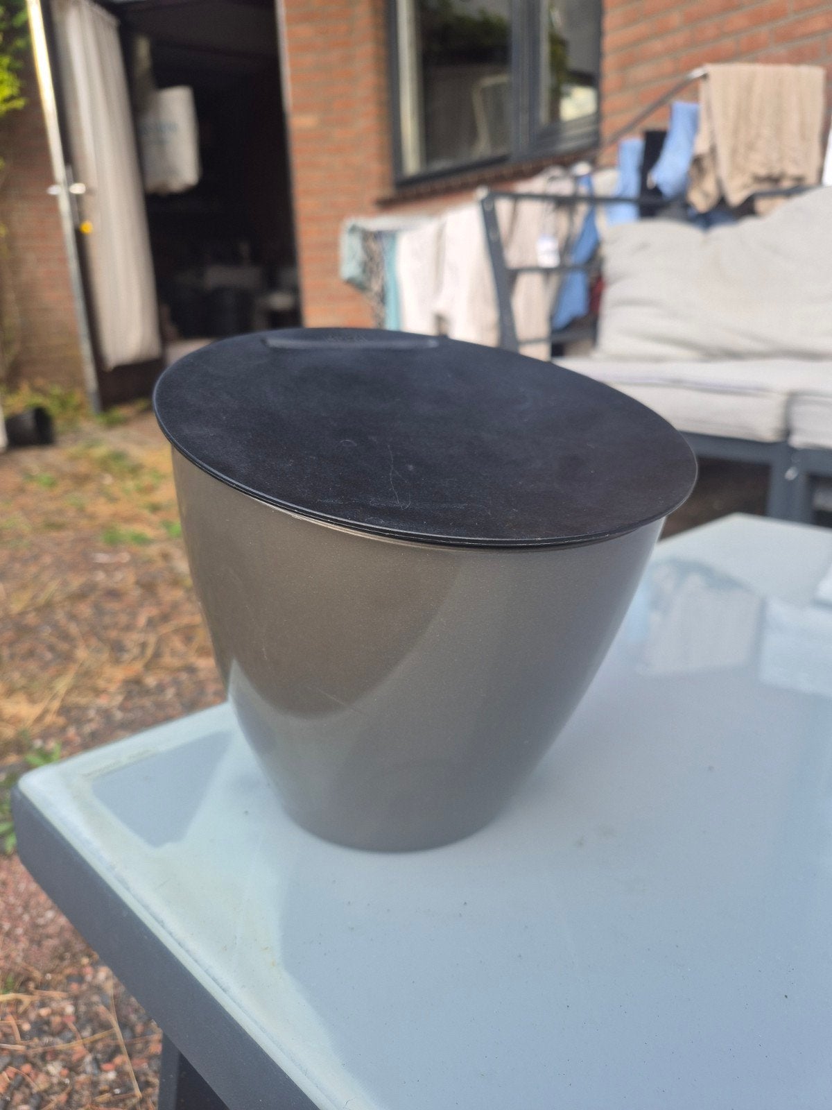 Mepal GFT bakje calypso grijs antraciet, Ophalen, Gebruikt, Kunststof, Met deksel