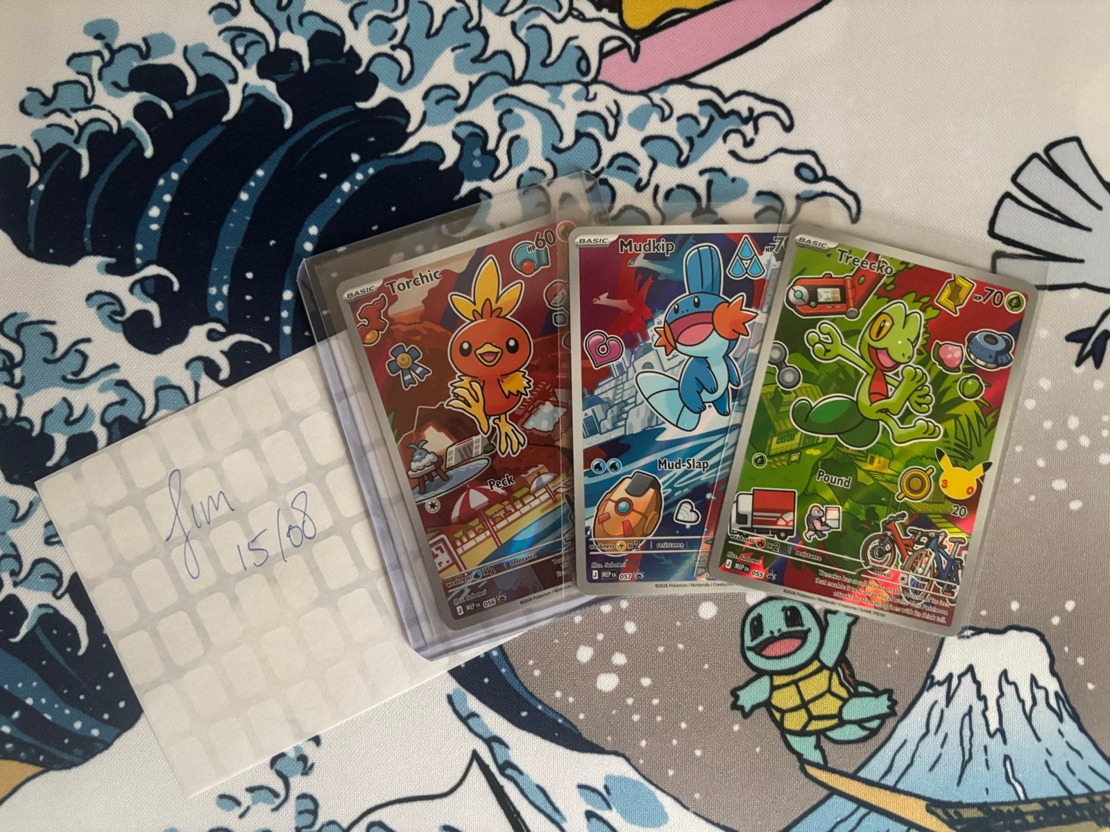 Pokémon Kaarten: Torchic, Mudkip, Treecko (Full Art), Ophalen, Zo goed als nieuw, Meerdere kaarten
