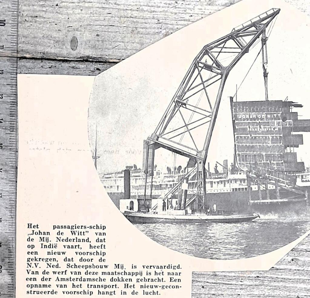 Amsterdam 1933, nieuw voorschip voor de Johan de Witt, Verzenden, Voor 1940, Gebruikt, Overige onderwerpen