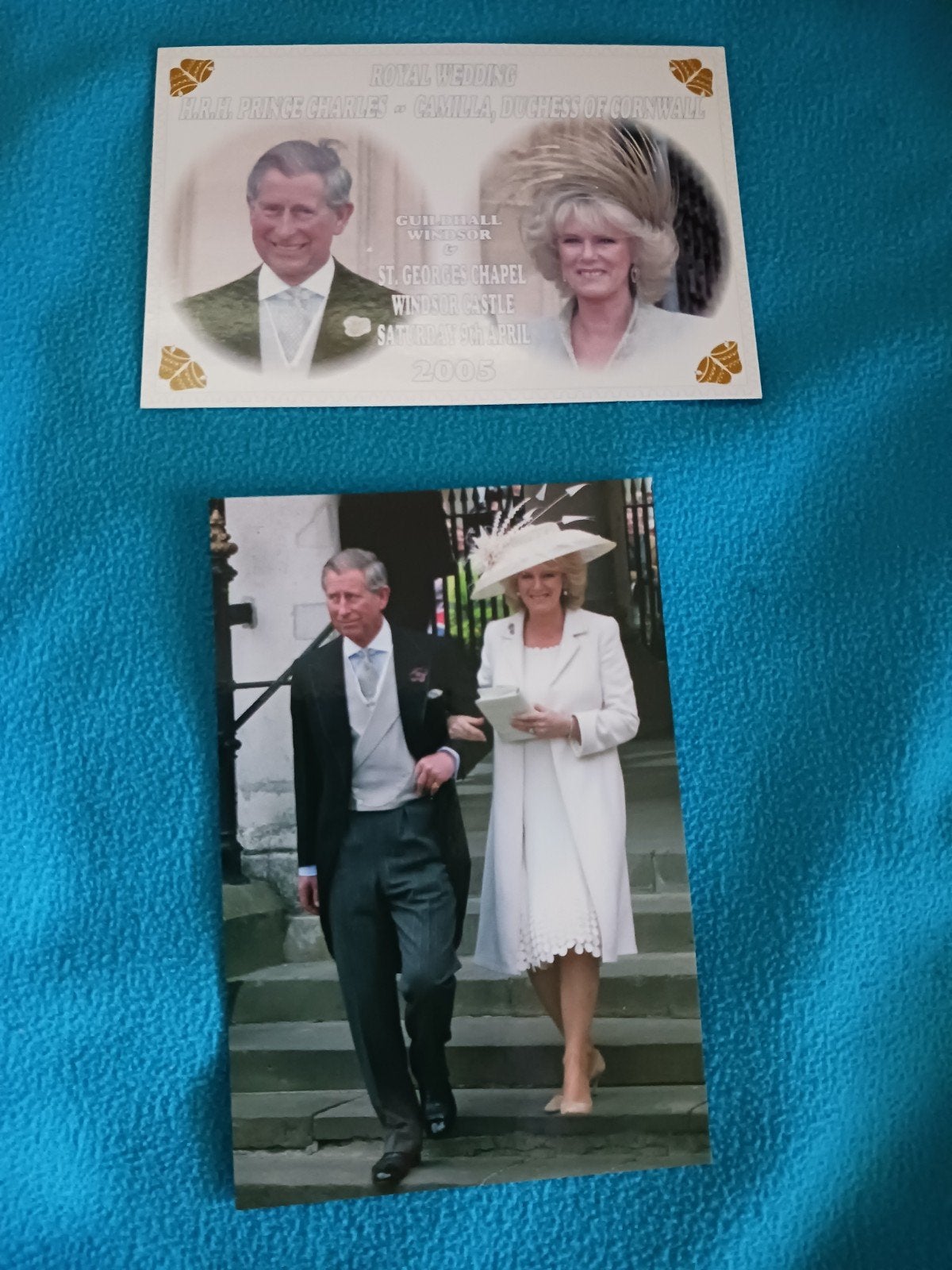 Huwelijks Ansichtkaarten Koning prins Charles & Camilla, Verzenden, 1980 tot heden, Ongelopen, Feest(dag)