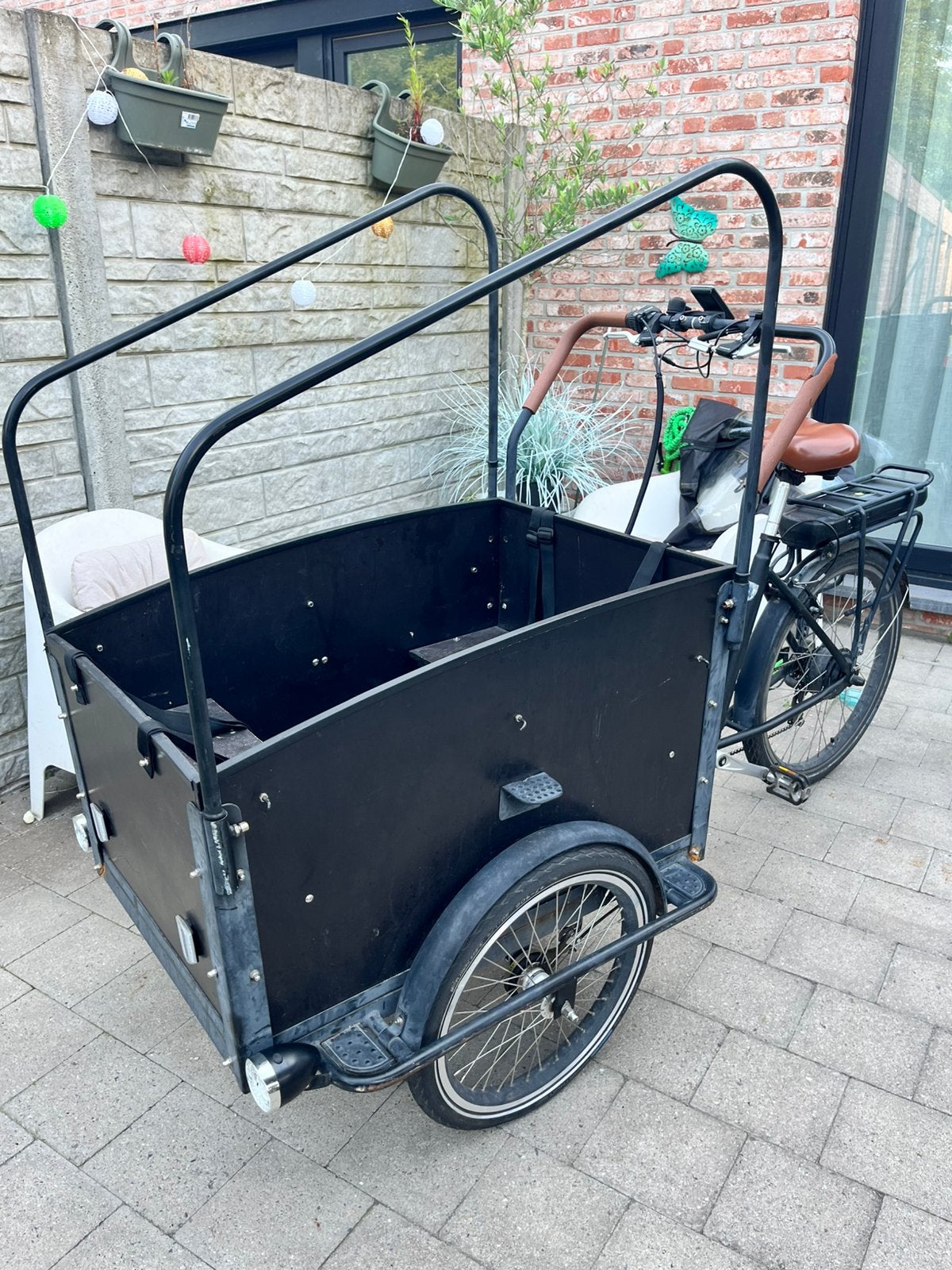 Troy electrische bakfiets 4 zits inclusief huif, Ophalen, Zo goed als nieuw, 4 kinderen of meer, Huif