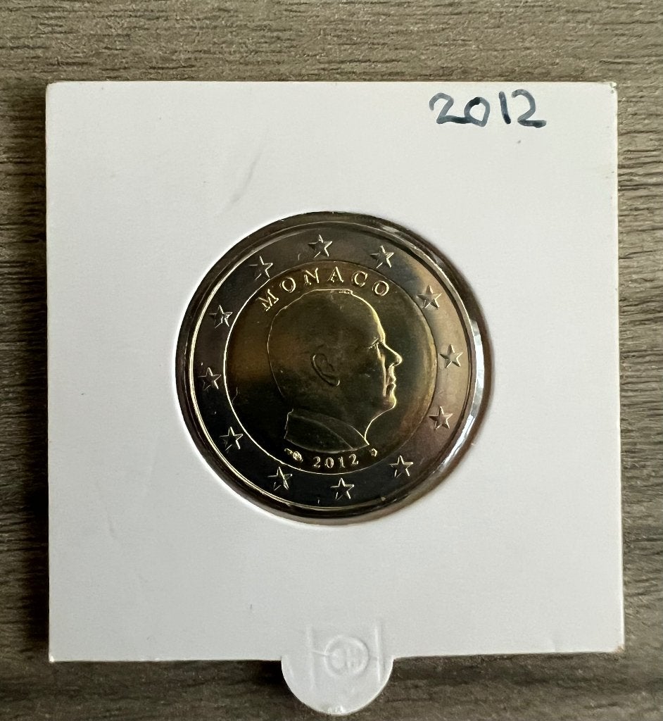 2 euro Monaco 2012 en 2014 unc, Postzegels en Munten, Munten | Europa | Euromunten, Ophalen of Verzenden, Monaco, 2 euro