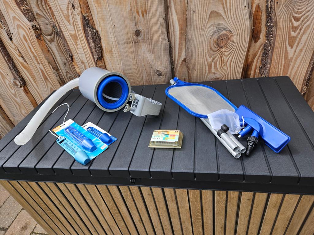 Complete Zwembad Accessoire Set + Zwembadtrap 117 cm, Ophalen of Verzenden, Gebruikt