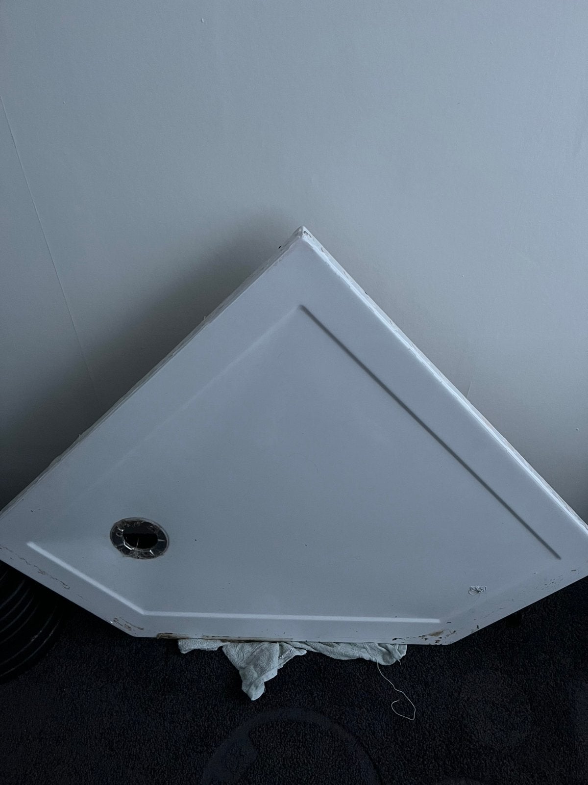 Vijfhoek douchebak hoog 90x90, Ophalen, Gebruikt