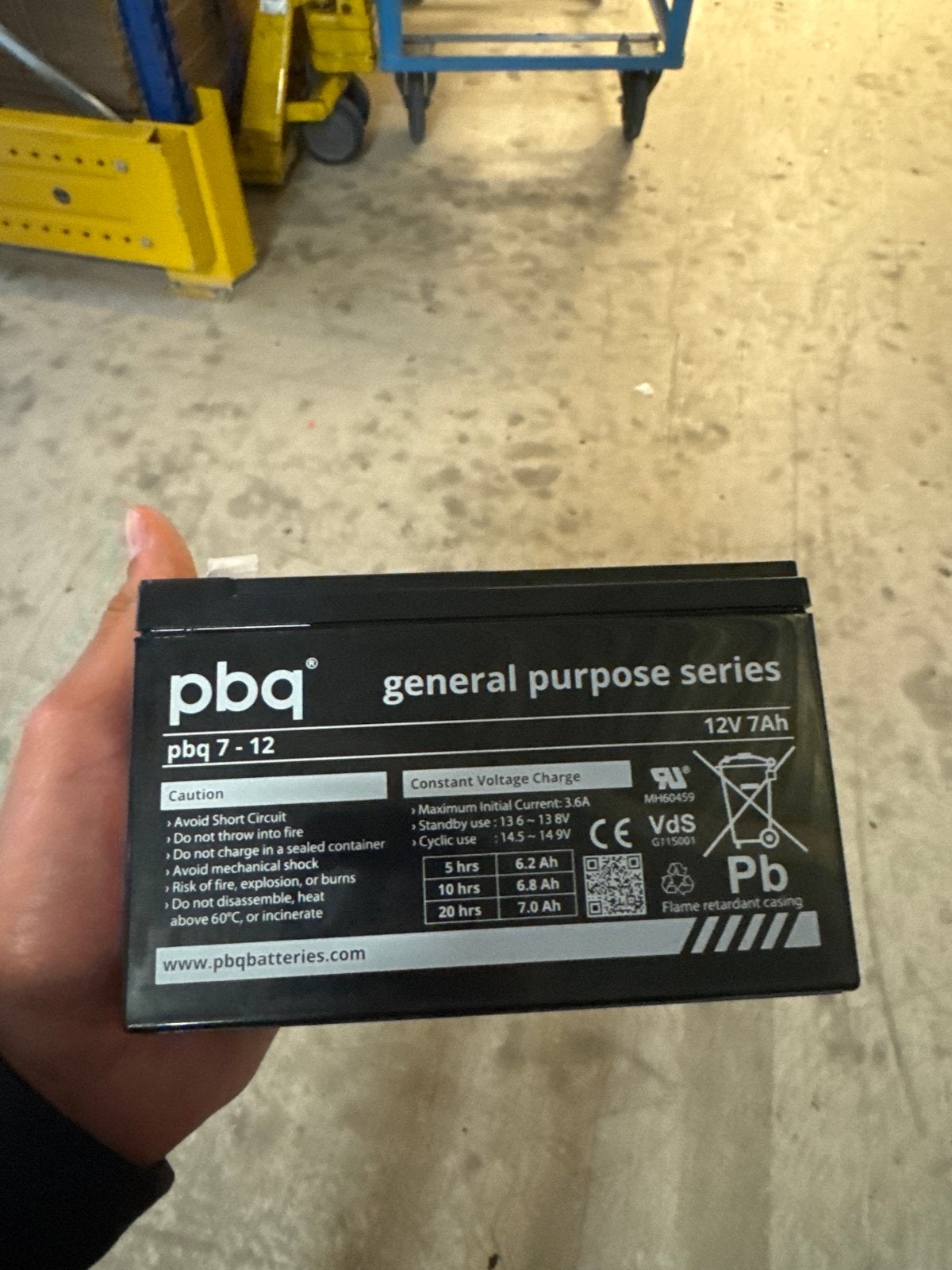 Nieuwe PBQ 7-12 General Purpose Accu 12V 7Ah, Ophalen of Verzenden, Nieuw, Oplaadbaar