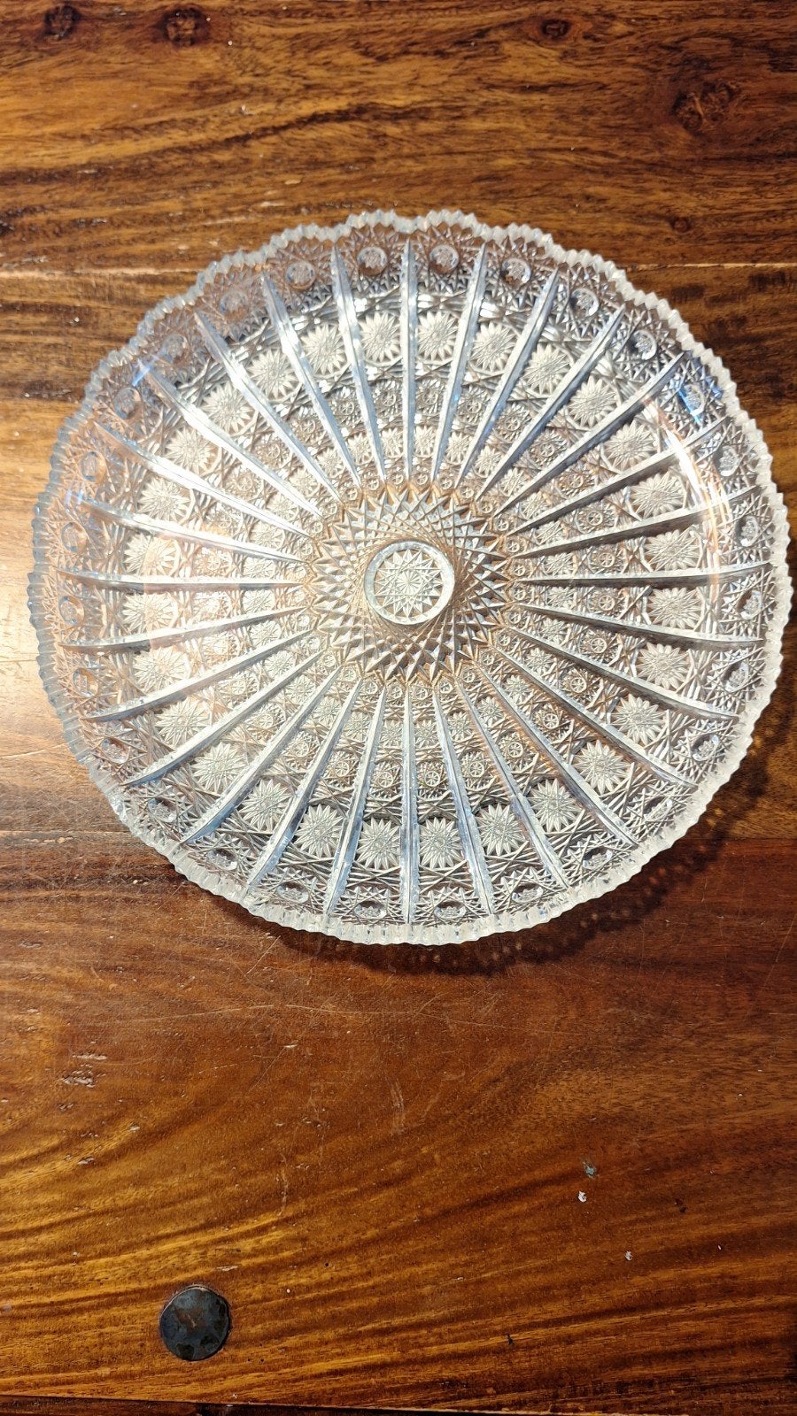 Boheems / bohemian lood kristallen schaal 30cm, Ophalen of Verzenden