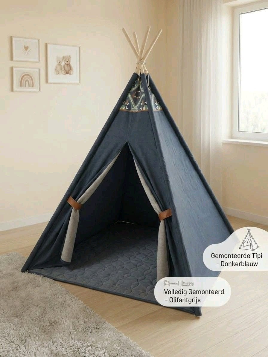 Petit Factory Tipi Tent - Donkerblauw, Kinderen en Baby's, Ophalen, Zo goed als nieuw, Jongen of Meisje