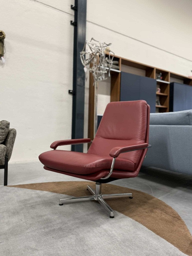 Gelderland 400 fautueil rood leer Design stoel, Ophalen of Verzenden, Zo goed als nieuw, Info@gelderlanddesign.com, Gelderland