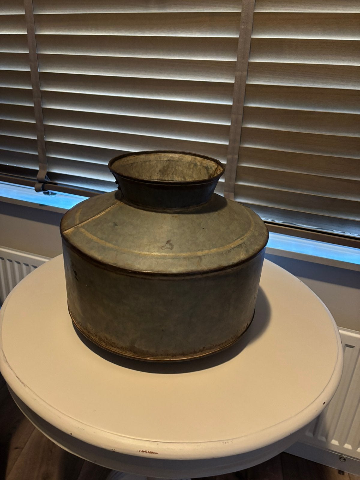 Zinken kruik vaas, Ophalen, Zo goed als nieuw, Zilver, Metaal