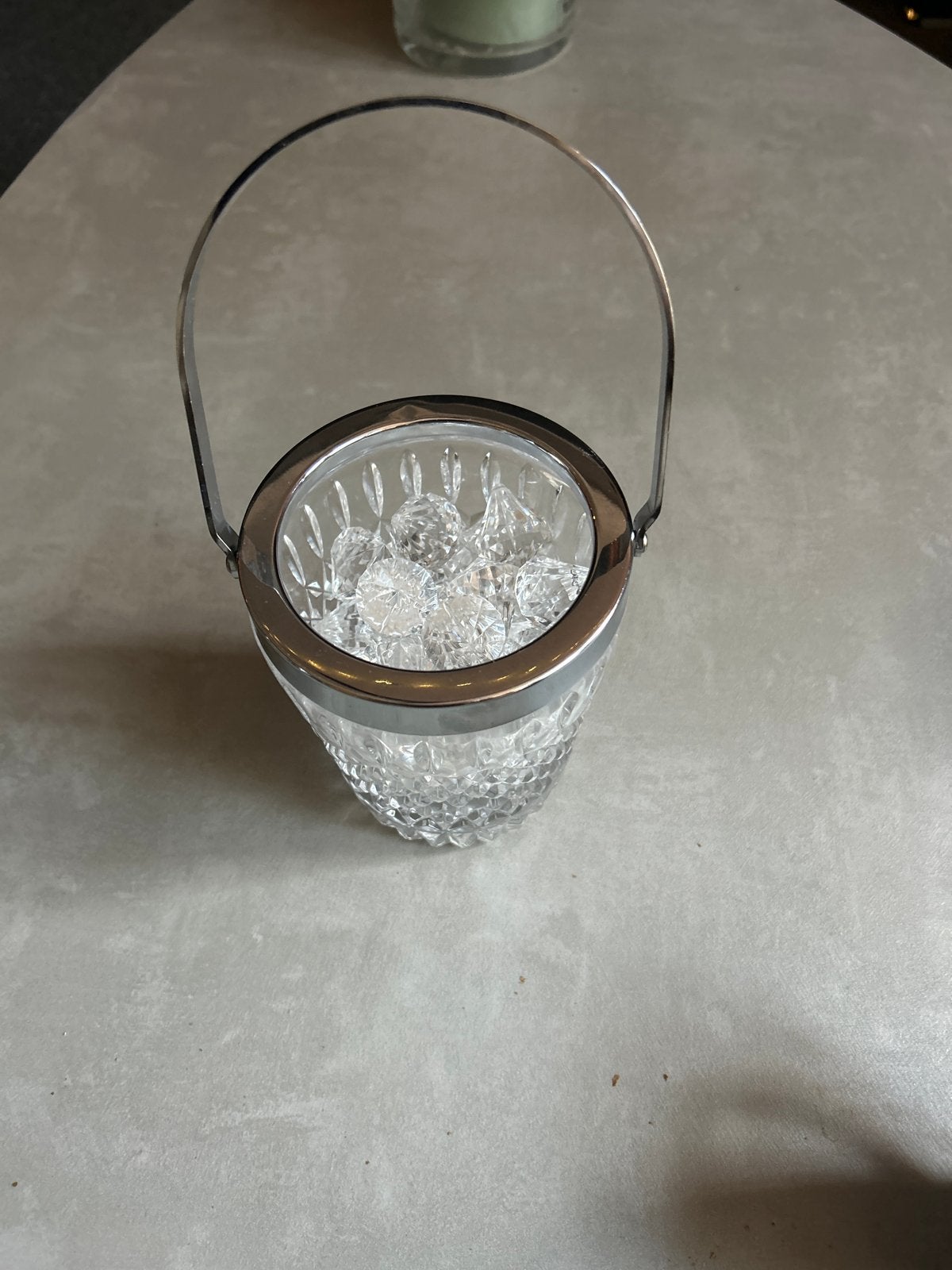 Glazen IJsemmer met Metalen Handvat, Ophalen of Verzenden
