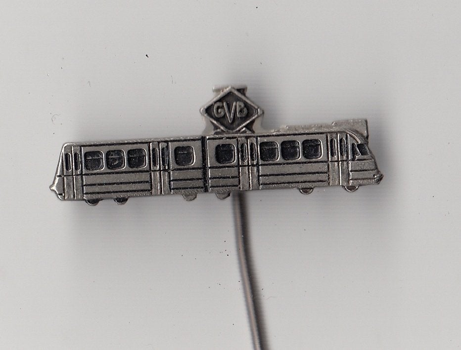 GVB Gemeentelijk Vervoersbedrijf Amsterdam Tram speldje, Gebruikt, Niet vindbaar, Niet vindbaar, Speldje of Pin