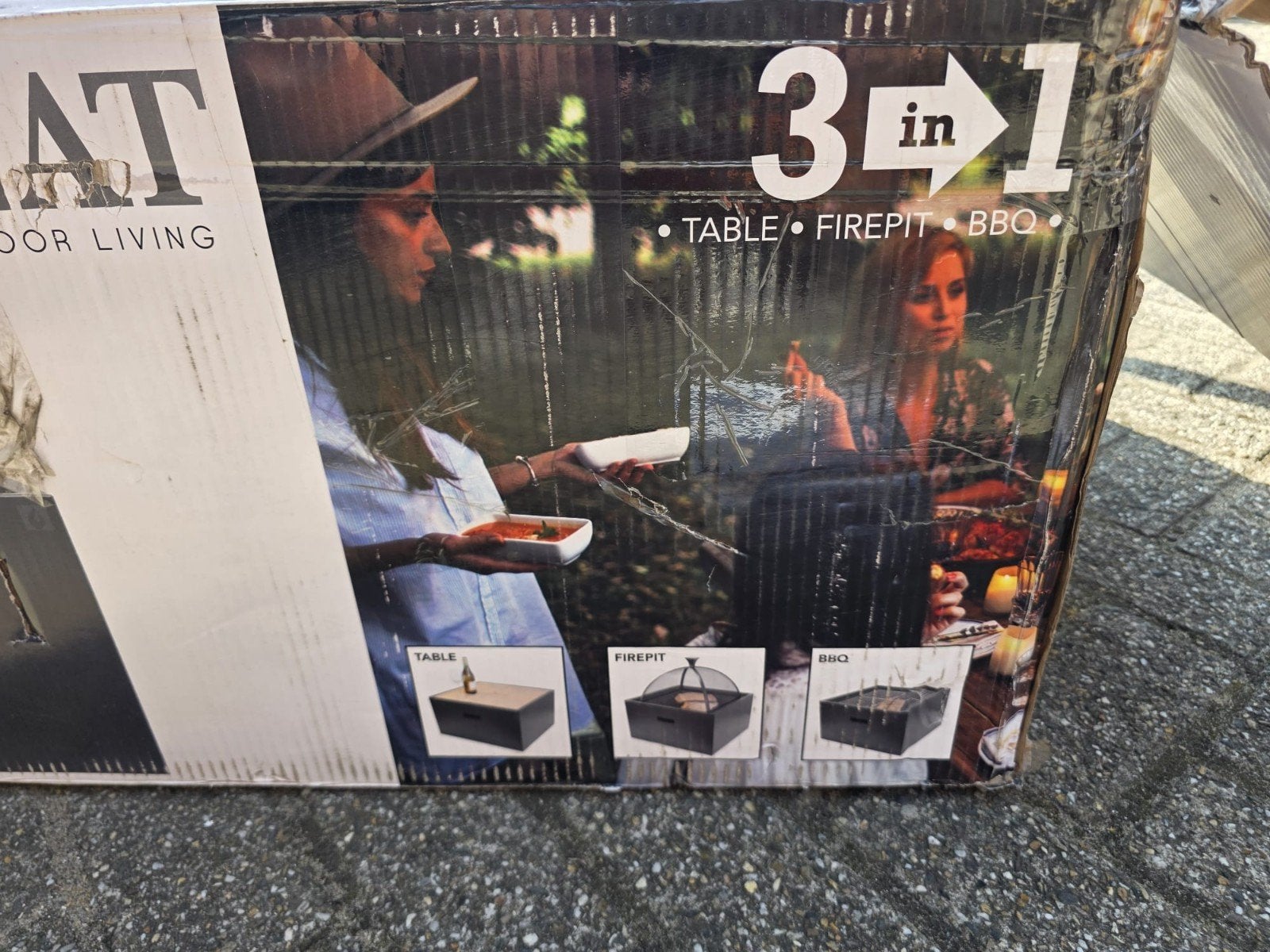 HEAT Outdoor Living 3-in-1 Vuurkorf, BBQ & Tafel, Ophalen