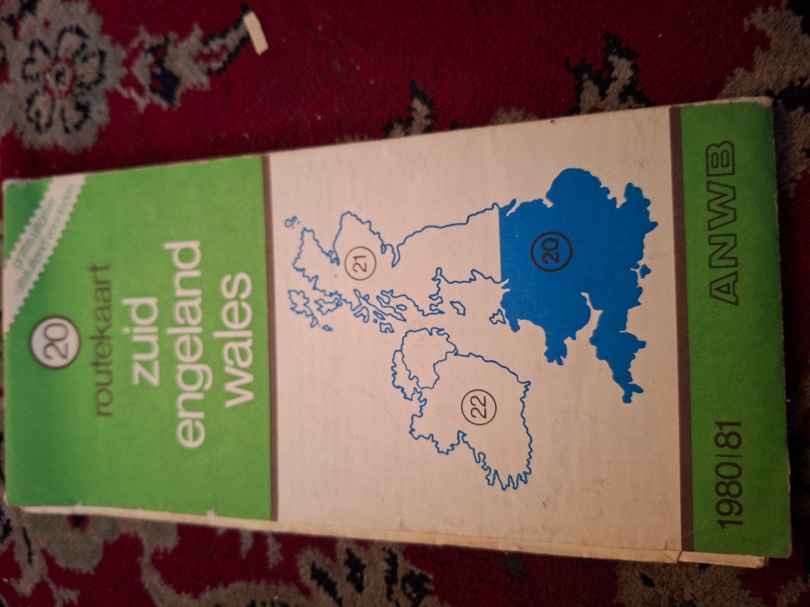 ANWB Routekaart Zuid Engeland Wales 1980/81, Verenigd Koninkrijk, Landkaart, 1800 tot 2000, Ophalen