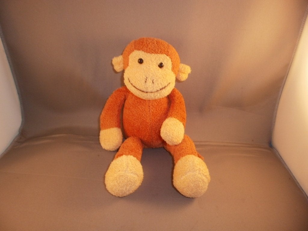 unitoys aap donker en licht oranje korrels in billen 25 cm, Oranje, Overige merken, Korrelvulling, Ophalen of Verzenden