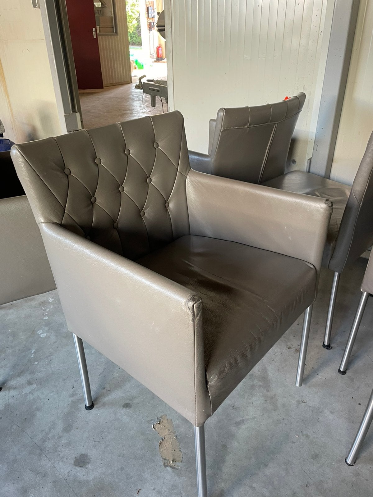 Mooie eettafel stoelen 6 stuks, Ophalen, Overige kleuren, Leer, Zo goed als nieuw