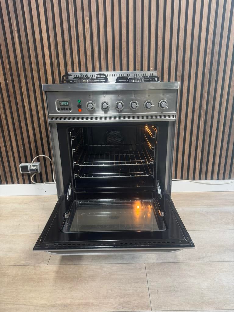 Mooe Rvs Boretti Fornuis 60 cm (Gratis bezorgen), 5258sh, 60 cm of meer, Zo goed als nieuw, Energieklasse A of zuiniger