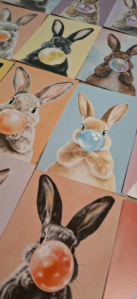 Ansichtkaartenset: Bubbel bunny, Ophalen of Verzenden, 1980 tot heden, Ongelopen, Overige thema's