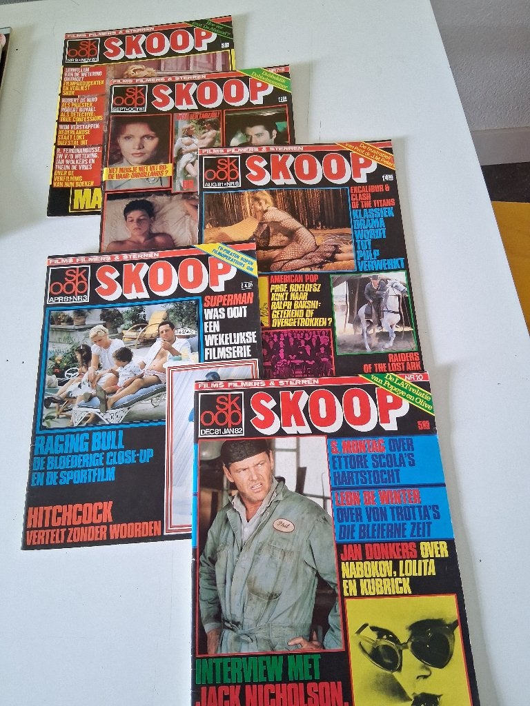 Skoop filmtijdschrift- 1981 - 5 nummers, Verzamelen, Ophalen of Verzenden, Film, Overige typen