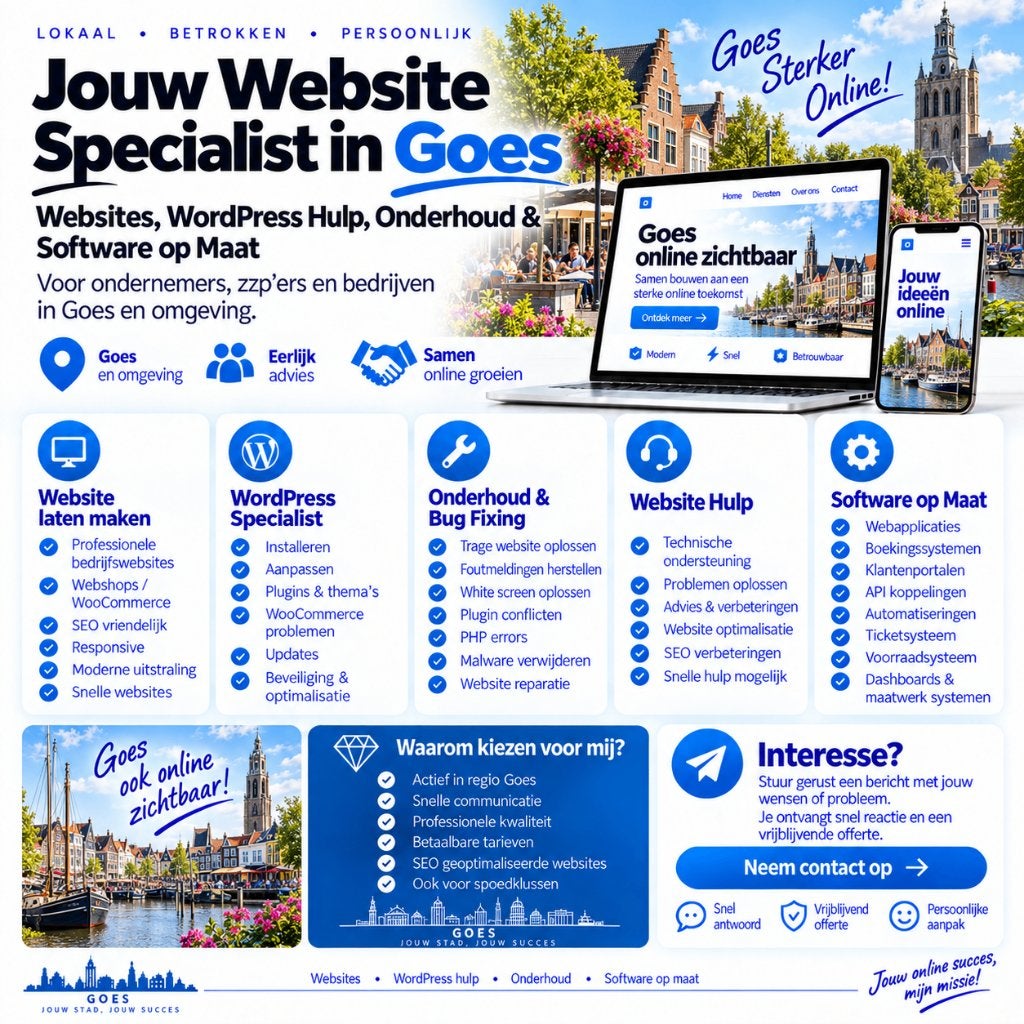 Website Laten Maken & WordPress Hulp Goes, Vacatures, Vanaf 3 jaar, Geschikt als bijbaan, Freelance of Uitzendbasis, 33 - 40 uur