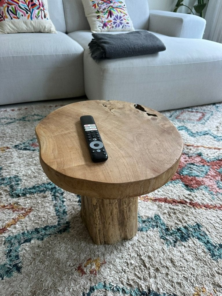 Small solid wood coffee table, Gebruikt, 50 tot 100 cm, Rond, Minder dan 50 cm