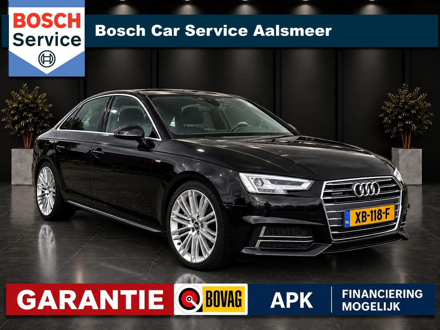 Audi A4 Limousine 2.0 TFSI quattro Sport Pro Line S / HEAD U, Auto's, Automaat, Gebruikt, Zwart, Bedrijf