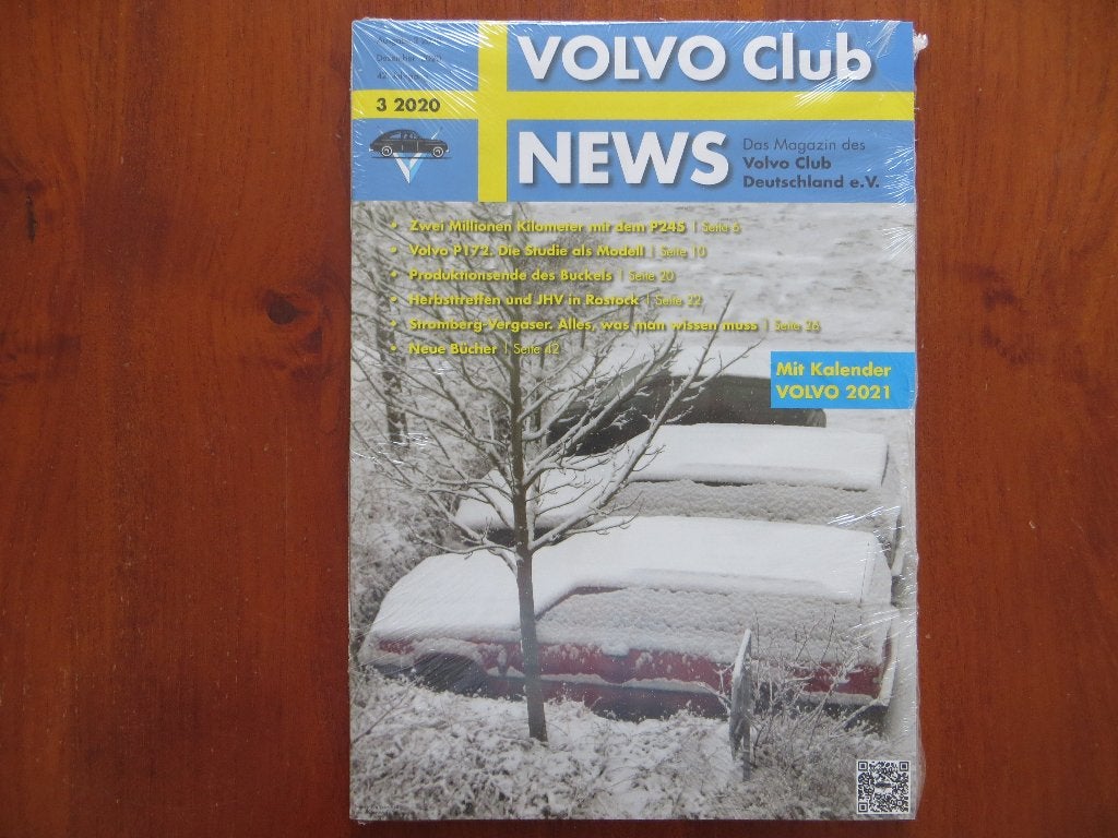 Volvo Club News 3 2020 P172, P245, + bijlage: kalender 2021, Ophalen of Verzenden, Nieuw, Volvo