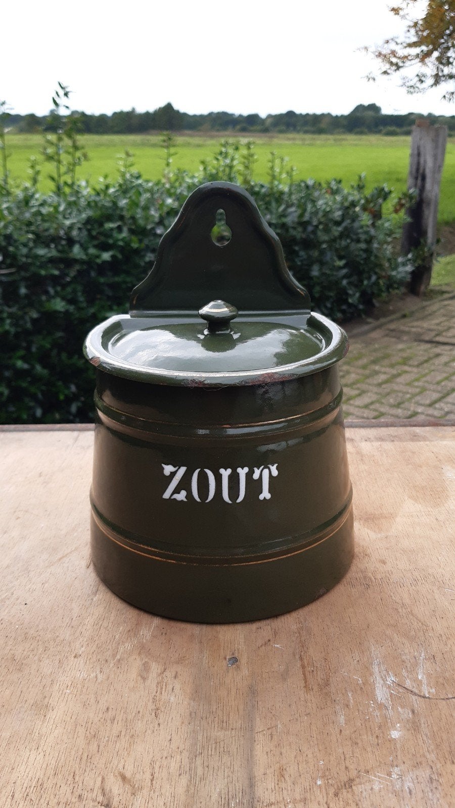 Emaille Zoutpot, Antiek en Kunst, Ophalen of Verzenden