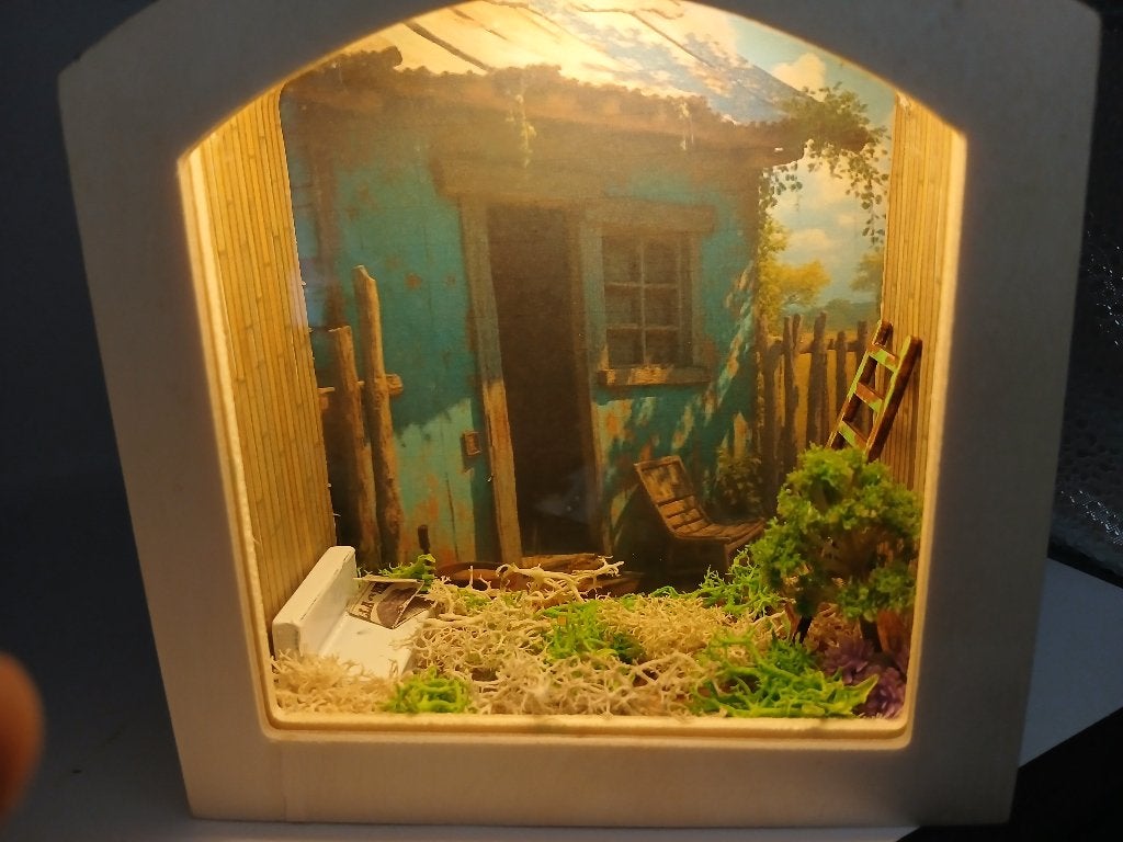 miniatuur diorama sfeerlicht kijkdoos, Hout, Meerkleurig, Nieuw, Ophalen of Verzenden
